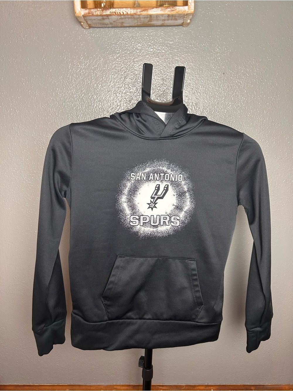 NBA San Antonio Spurs Black Pullover Hoodie with Front Logo